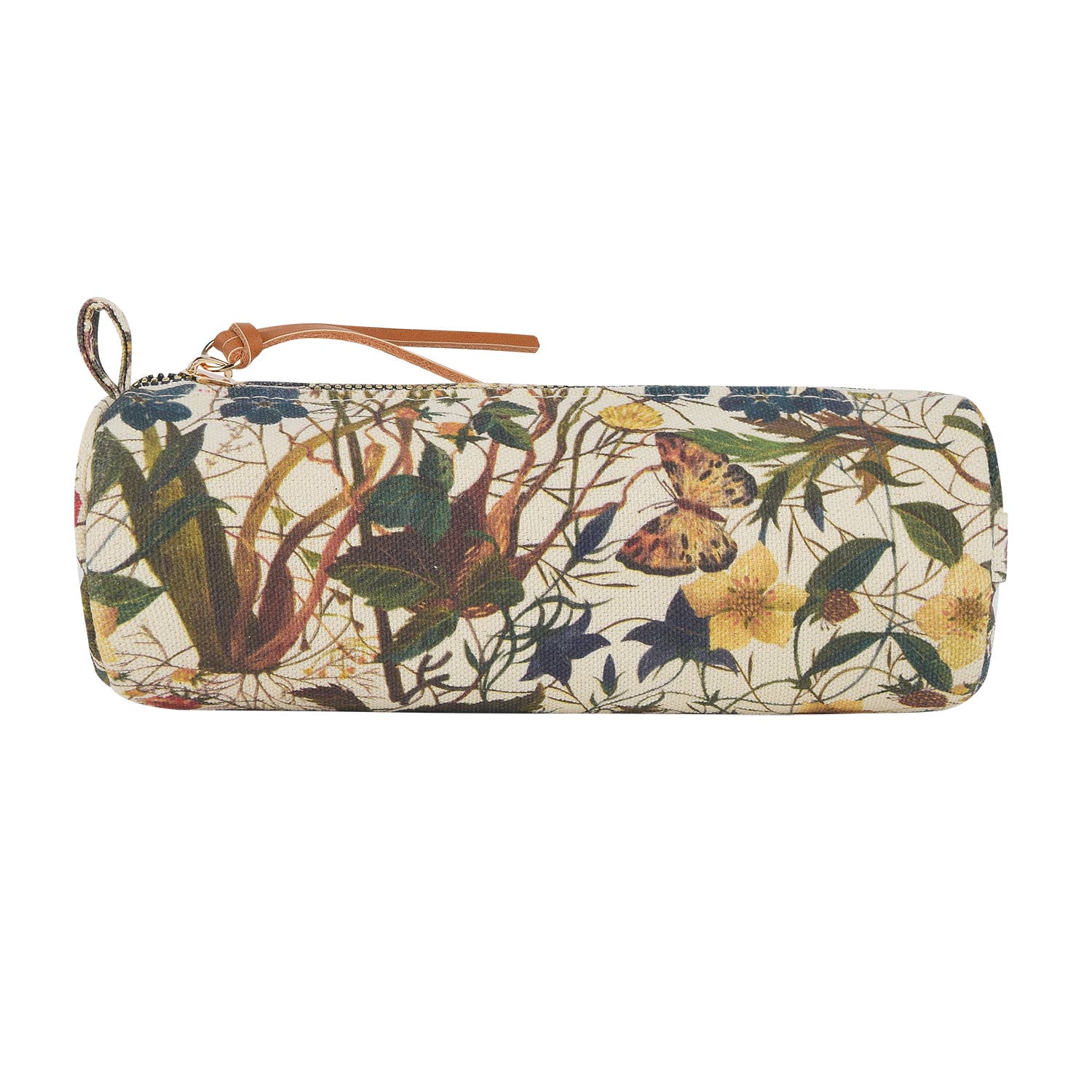 Pencil Pouch - Forest Flowers on White