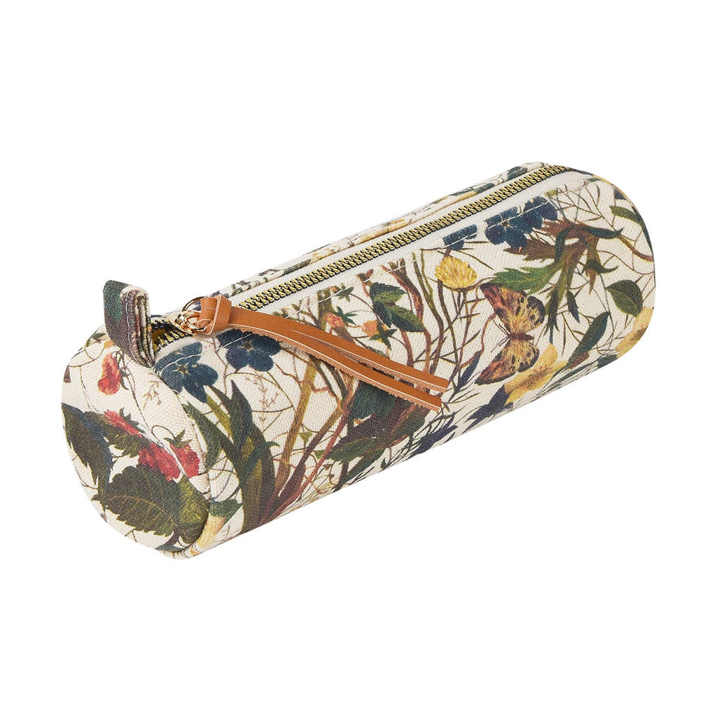 Pencil Pouch - Forest Flowers on White