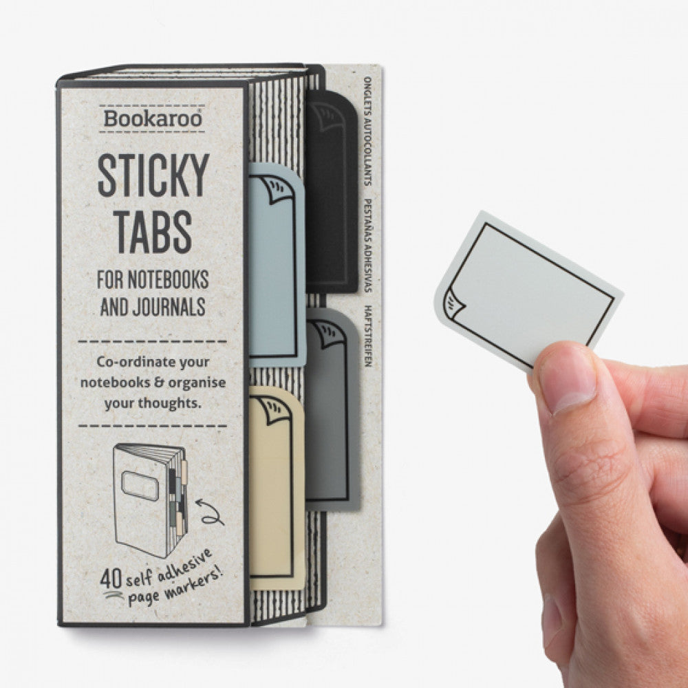 Bookaroo Sticky Tabs Charcoal - 53504